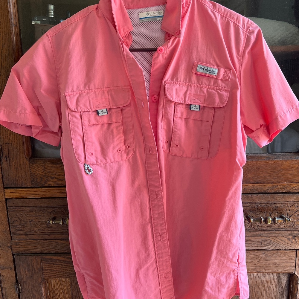Pink Columbia fishing shirt